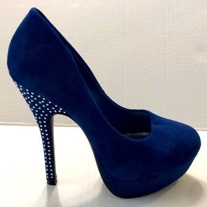 DELICIOUS SHOES - ROYAL BLUE SUEDE PLATFORMS